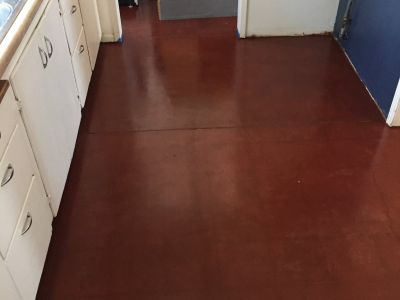 red acid stain concrete floor