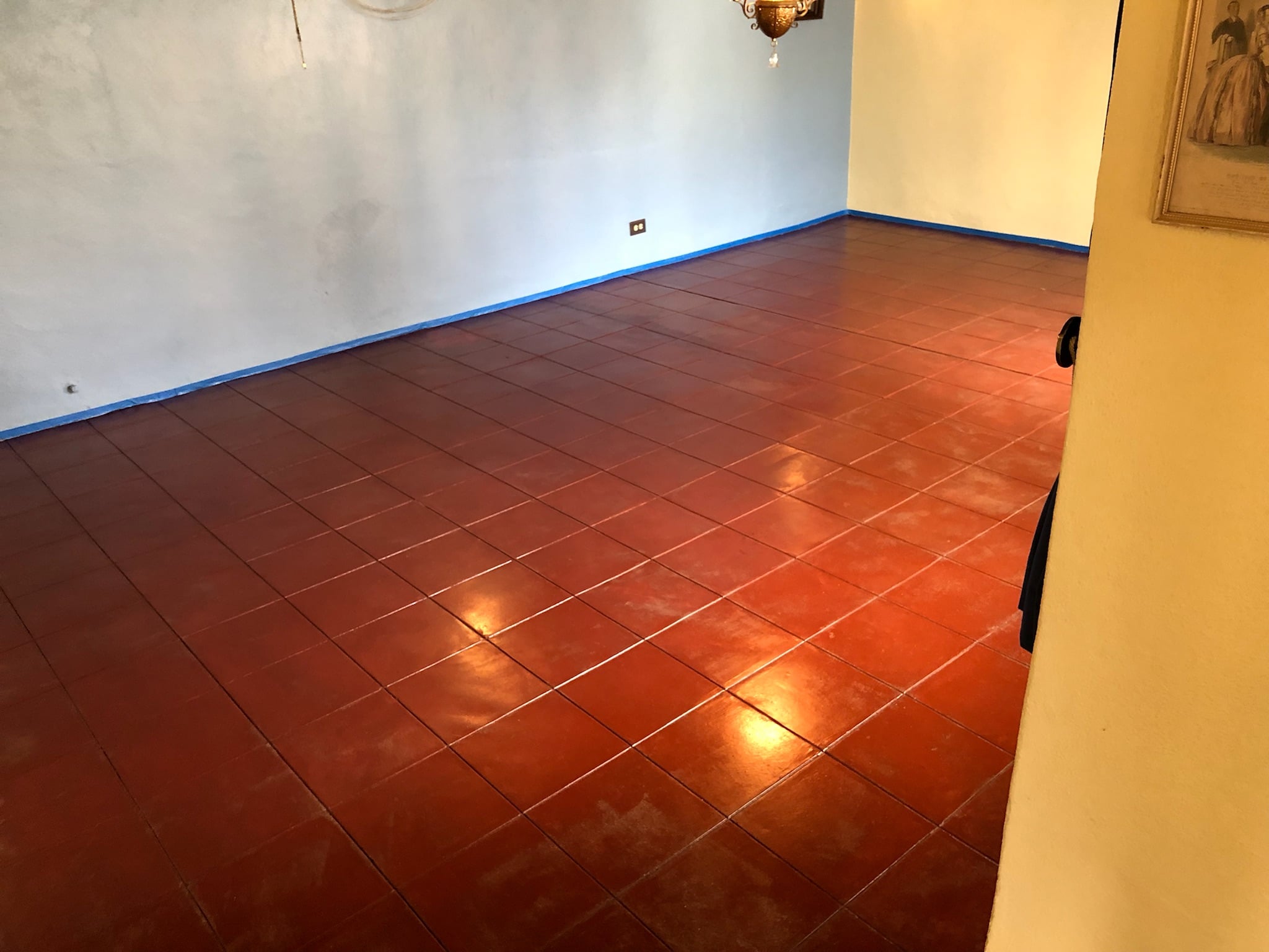 red interior tile